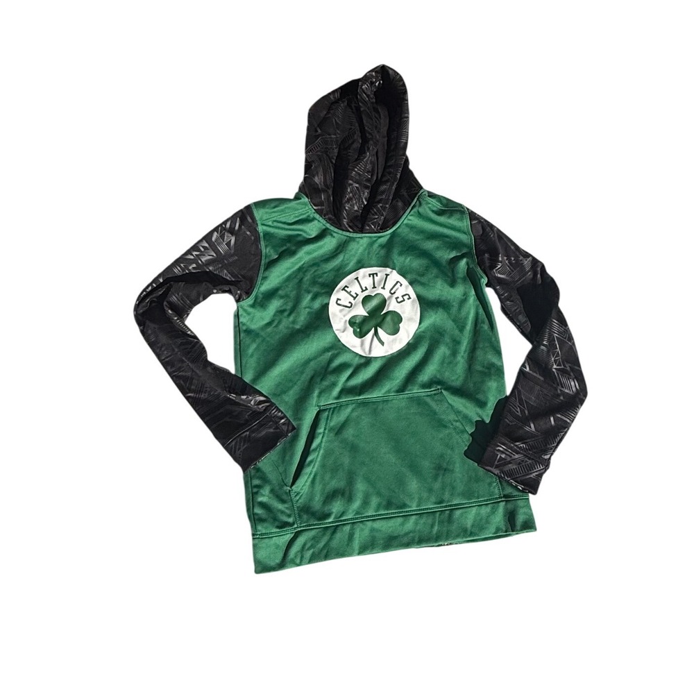 Boston Celtics Youth Hoodie Large 14/16 Green Black Sublimated NBA Outerstuff